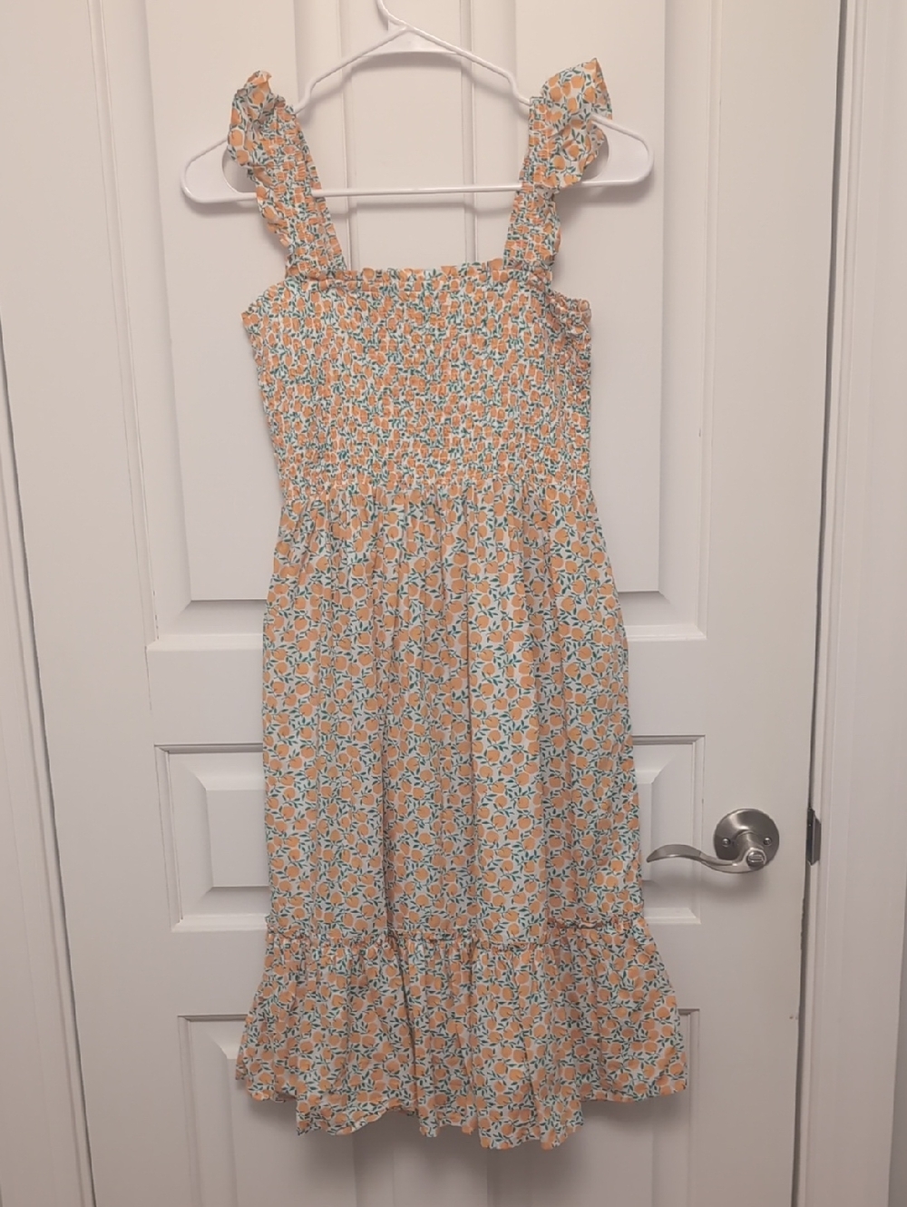 Crewcuts Yellow Floral Smocked Dress with Ruffle Straps